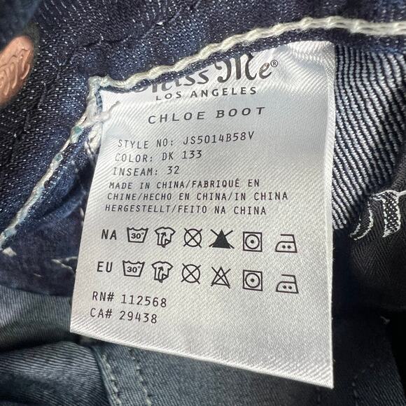 Miss Me Chloe Boot Dark Wash Jeans Sz 29 Altered Cropped to 23" Inseam Capri - Picture 6 of 11